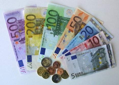 german euro bills and coins